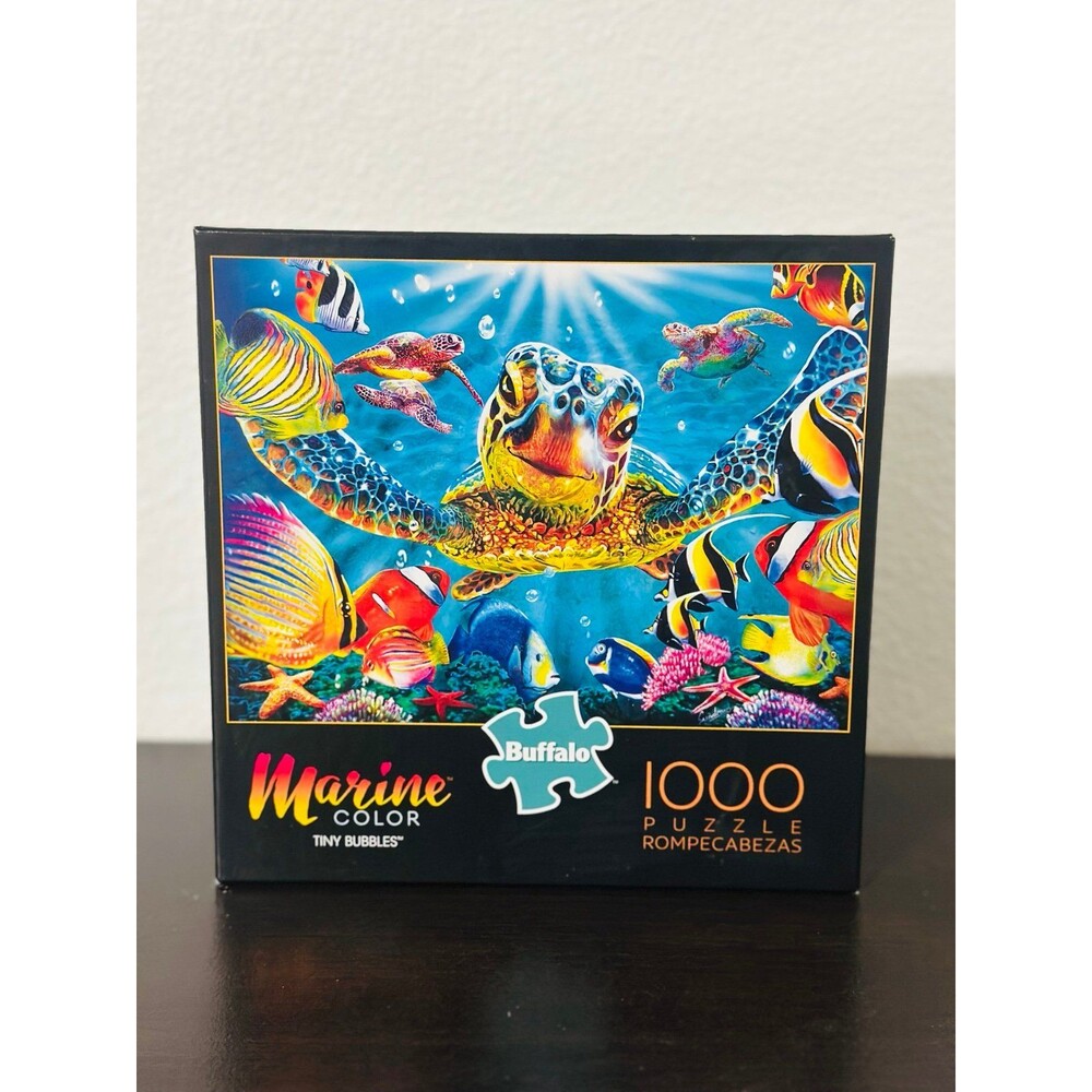 Buffalo Games Marine Color Tiny Bubbles 1000 Piece Puzzle New Sealed Sea Turtle